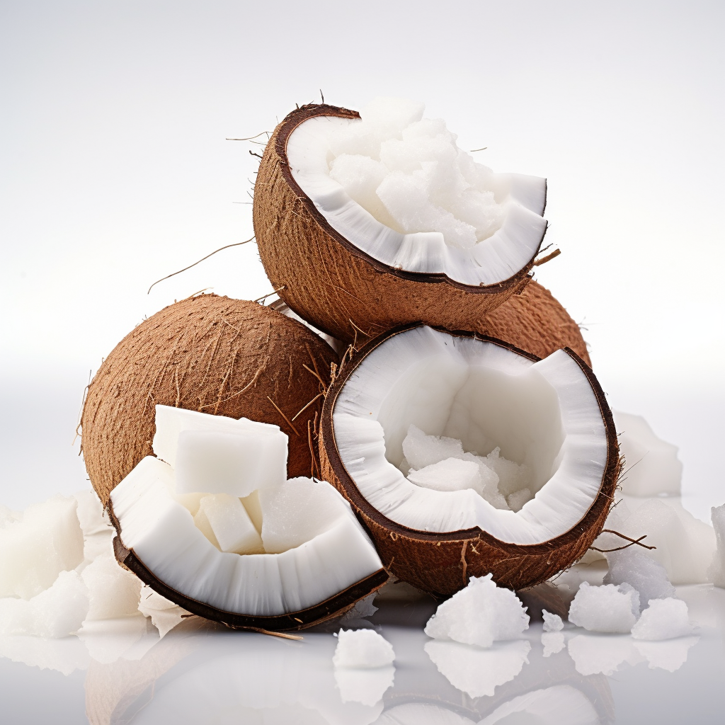 a pile of chunks of coconut