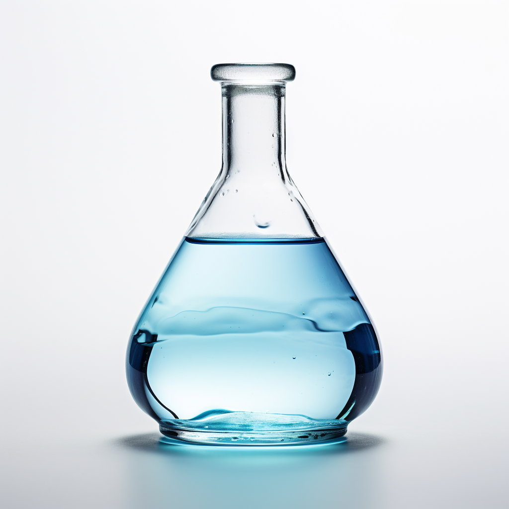 jar filled with blue or clear liquid