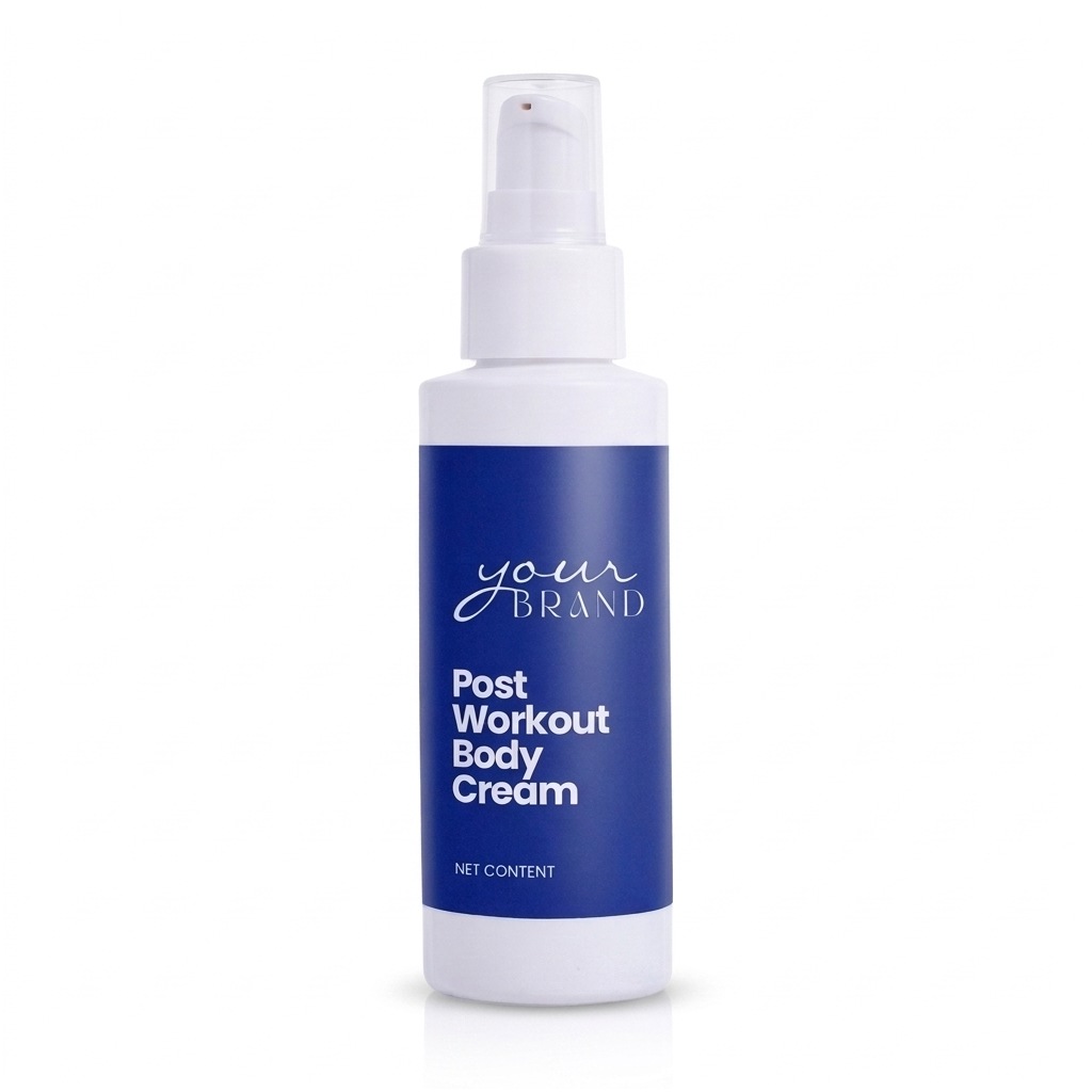 Post-Workout Body Cream private label product on a white background